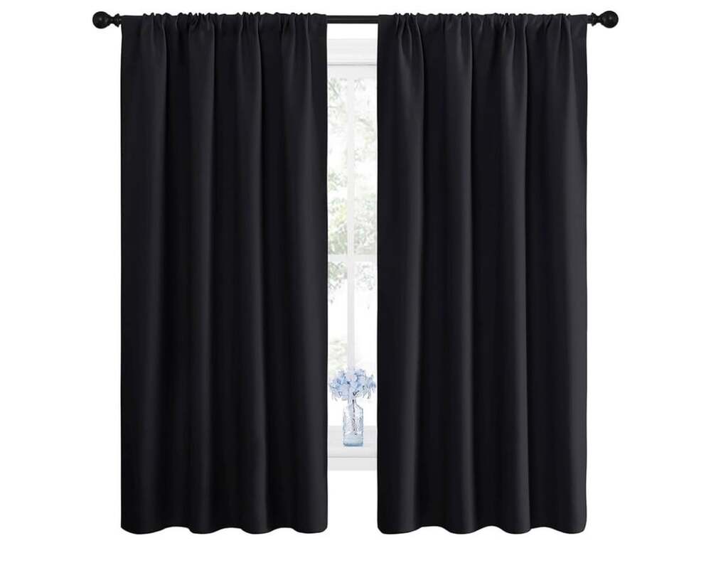 Nicetown Blackout Curtains 42"x63" Thermal Insulated Black